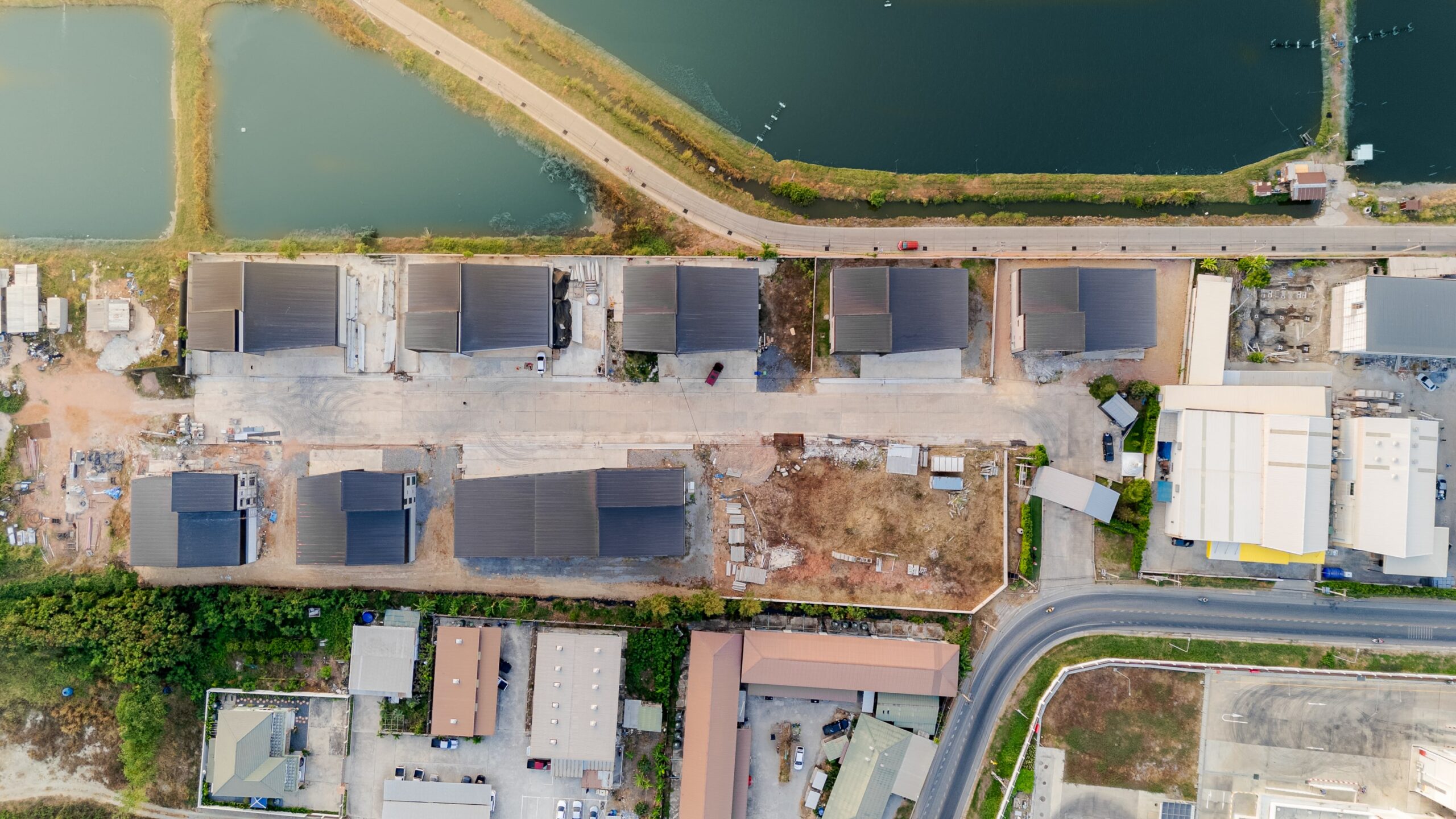 โรงงาน คลังสินค้า ออฟฟิศ บางนา สมุทรปราการ แฟคทอรี่ยาร์ด @บางนา (Drone shot) (20)-min